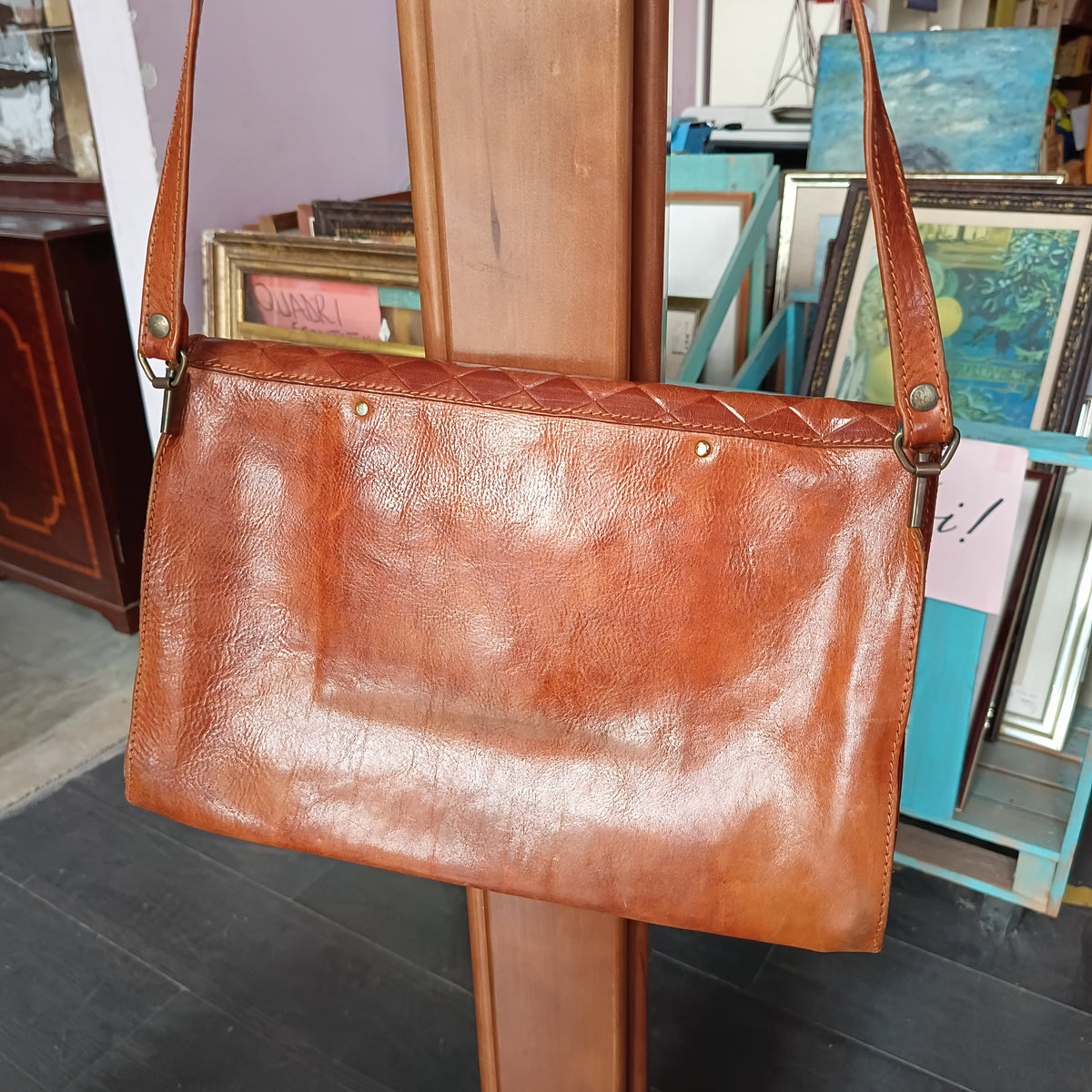 Borsa Cuoio Motivo Intreccio