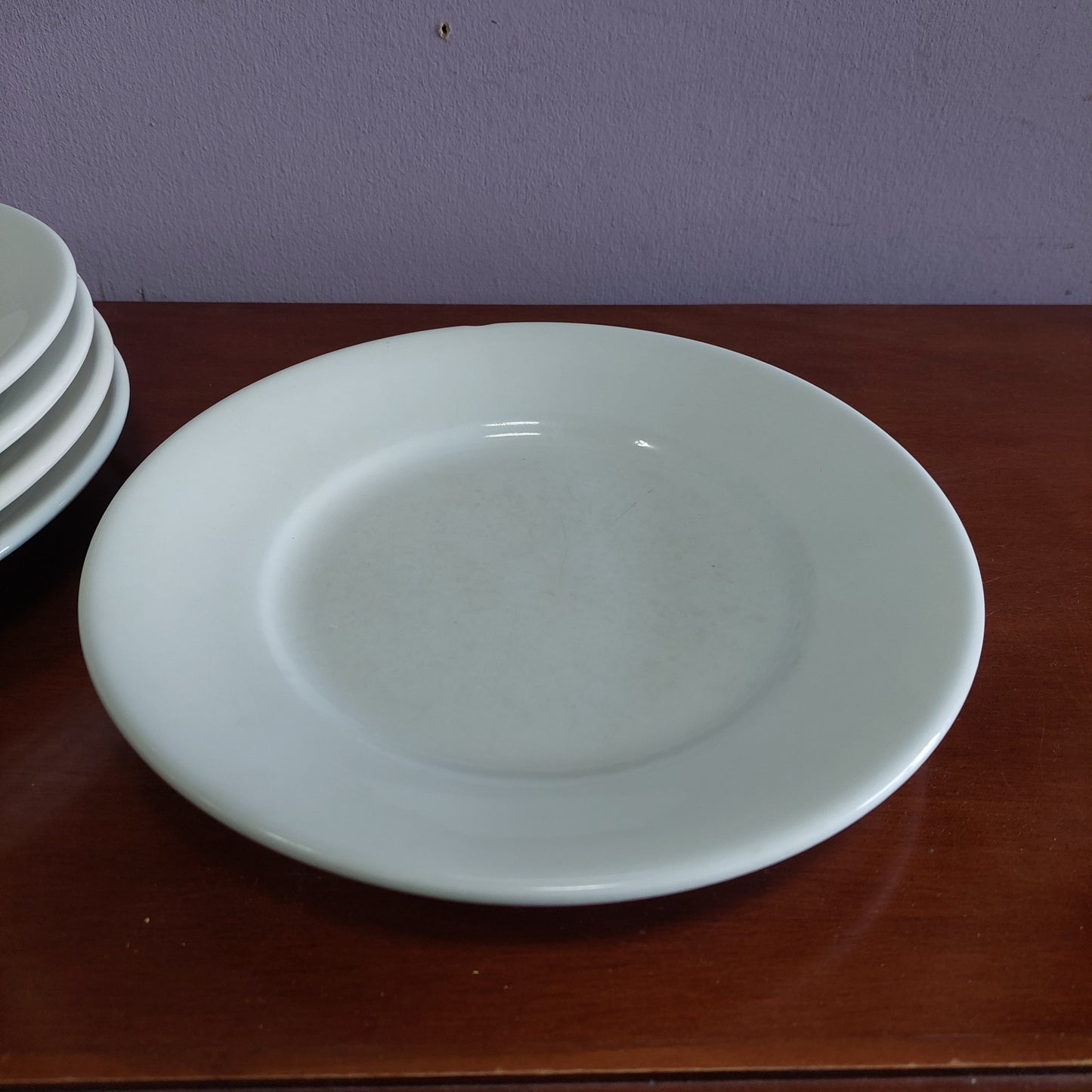Set/5 Piatti Piani Porcellana Bianca Dura