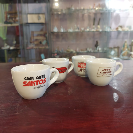 Set/4 Tazzine Caffè Pubblicità Vintage