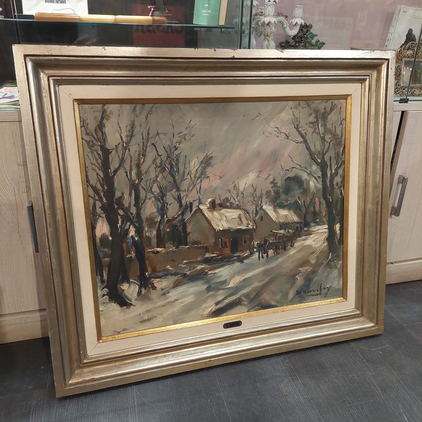 Quadro Paesaggio Invernale Di H. Bonnefoy Cm84x73