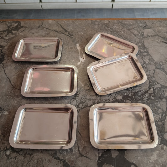 Set/6 Vassoietti Acciaio Inox