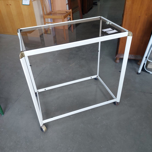 Carrellino Metallo Bianco Anni 70 Bontempi Cm76x46x45,5h