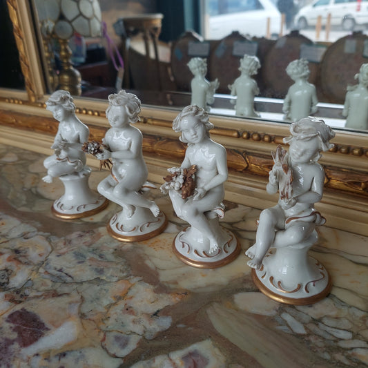 Set/4 Statuette Puttini Porcellana* Capodimonte