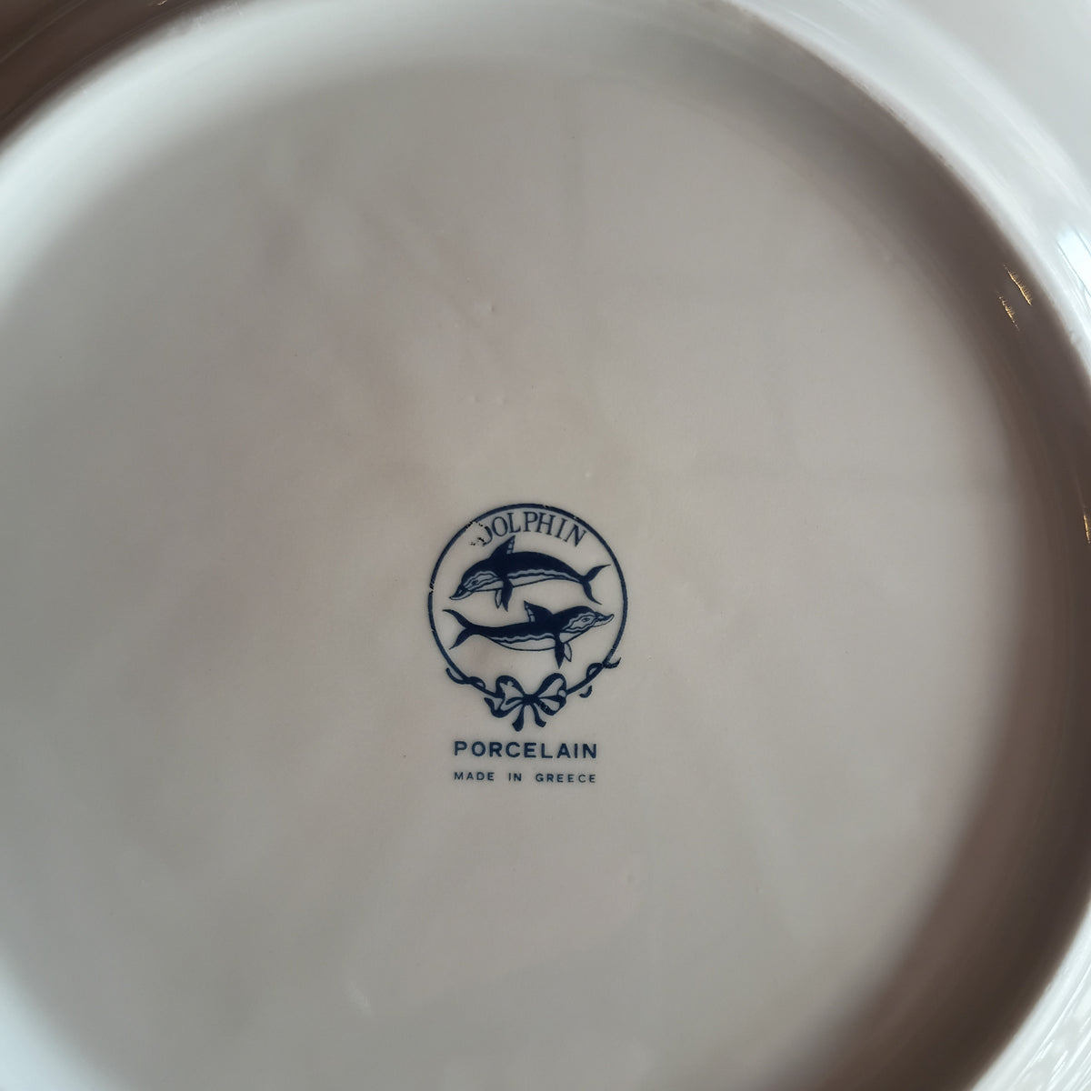 Set/9 Piatti Piani Dolphin Porcelain Vintage