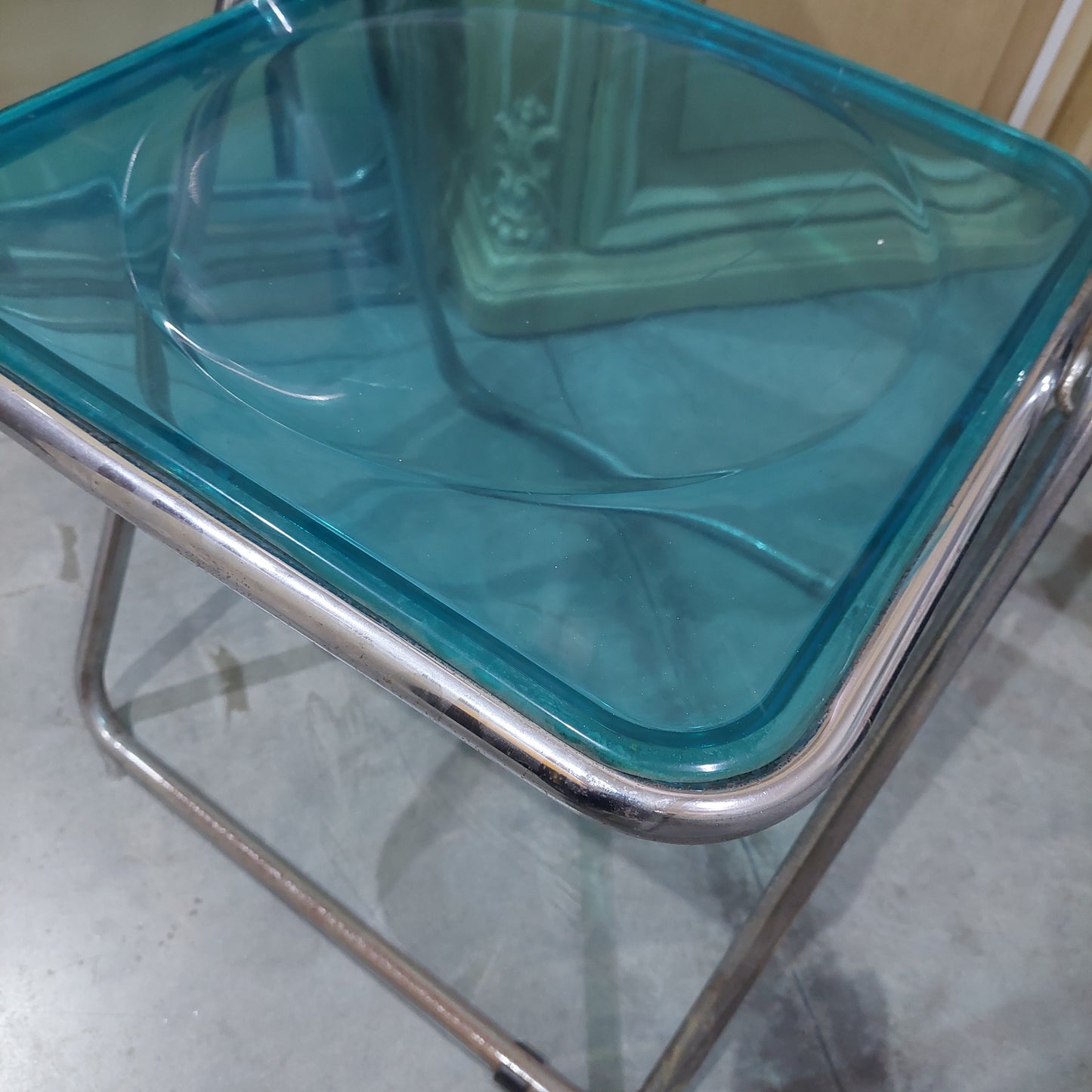 Sedia Metallo Plexiglass * Azzurro