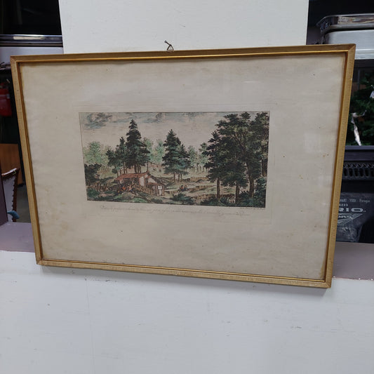 Quadro Litografia Paesaggio Antonio Donati Cm68x50