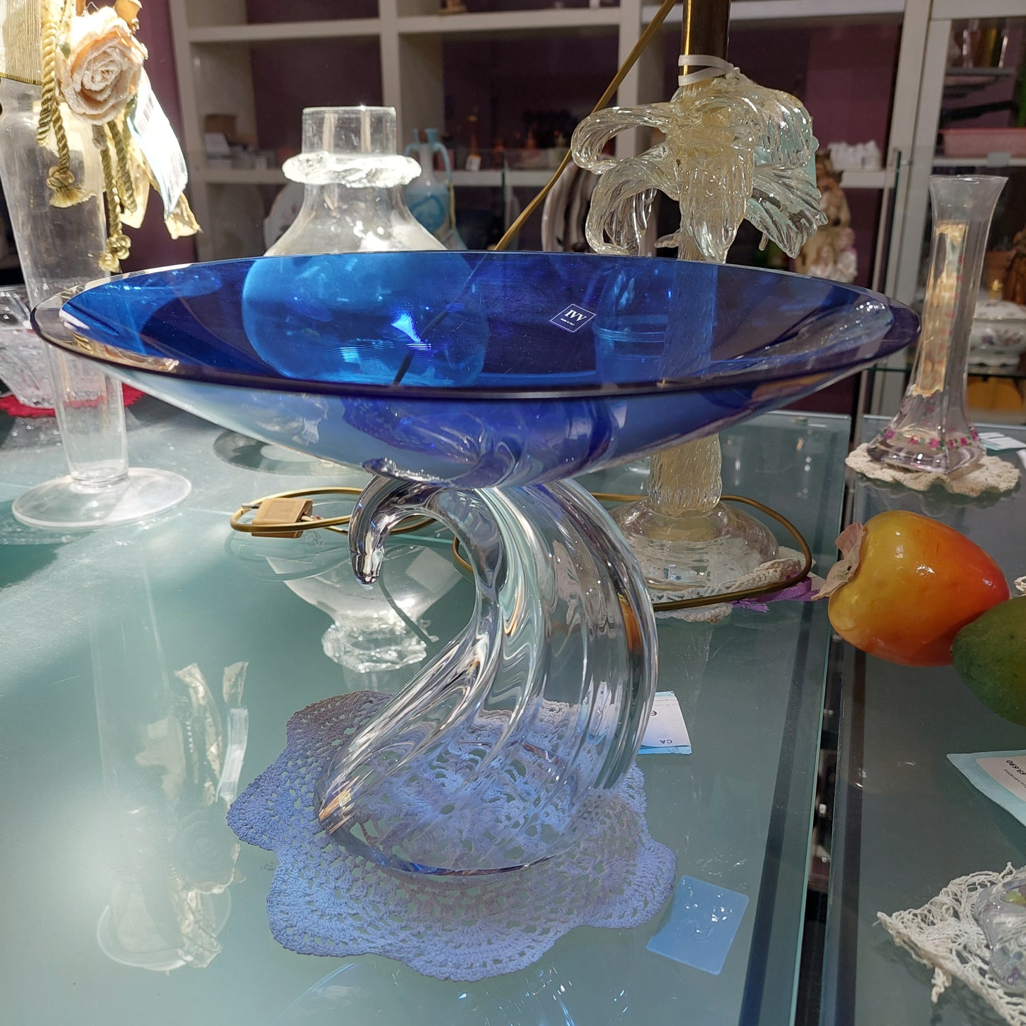 Alzatina Cristallo* Piatto Blu Ivv D28x20h
