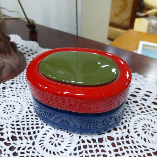 Scatolina Ovale Vintage Ceramica Multicolore