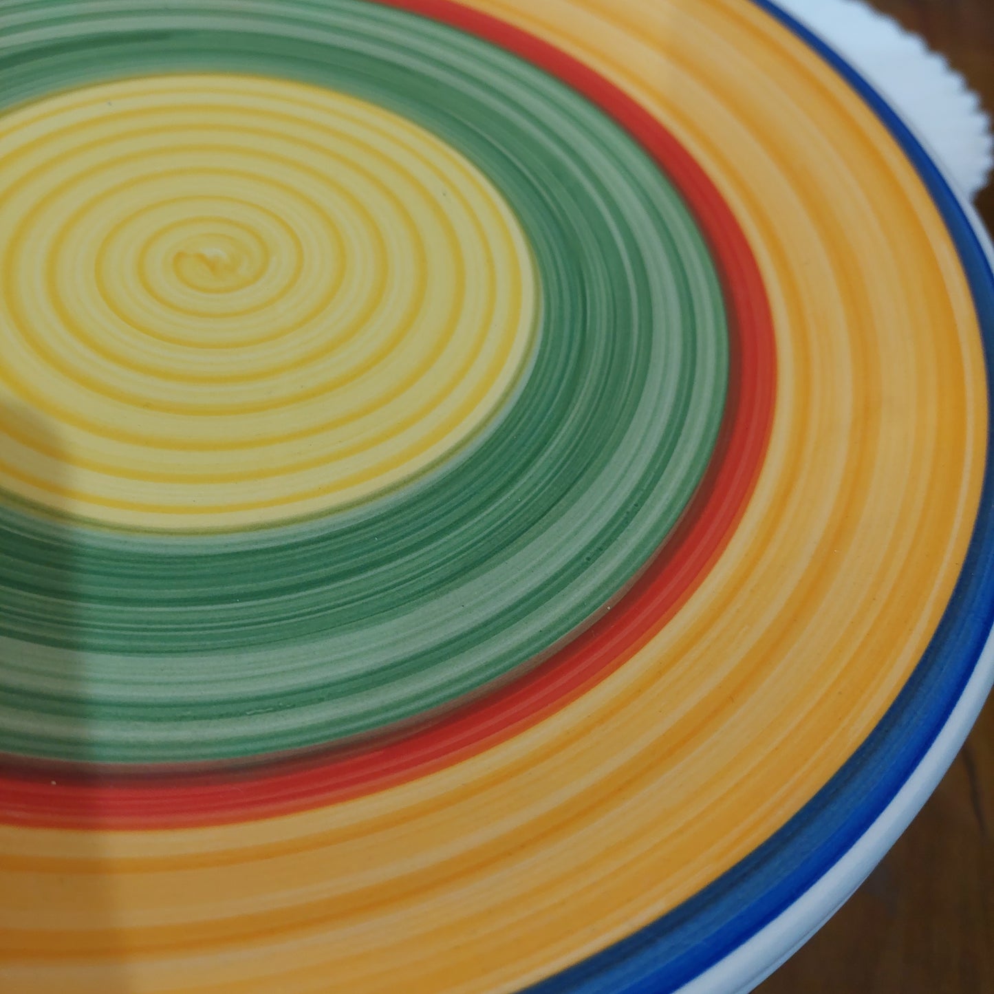 Set/12 Piatti Piani Ceramica Decorata A Mano