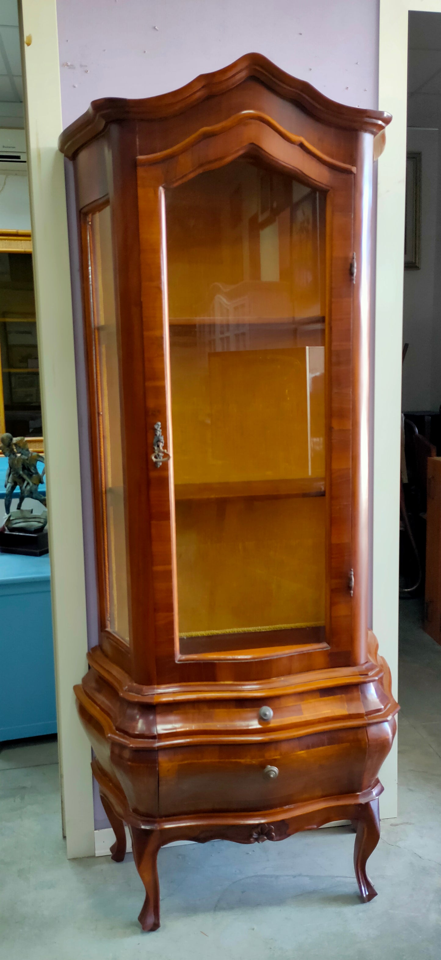 Vetrina Noce 1/a 2/c St. Francese Cm84x38x184h
