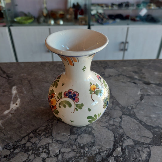 Vasetto Ceramica Vintage D.p. Delft Holland Decoro Fiori