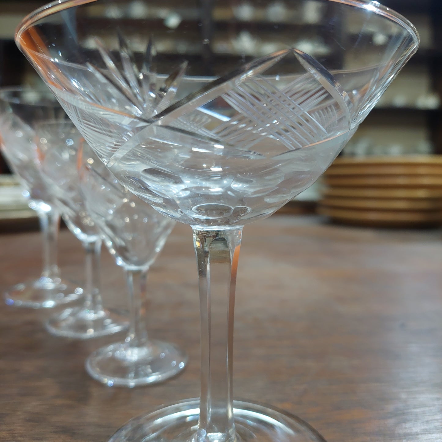 Set/44 Calici Cristallo Molato Anni 50