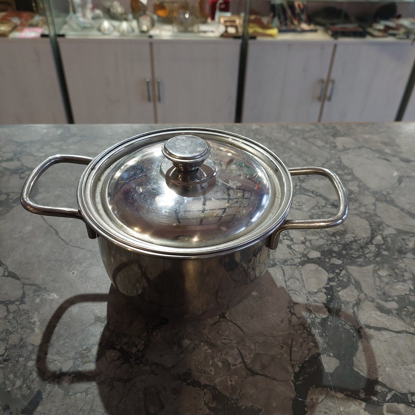 Pentolino Acciaio Inox C/coperchio D.15.5x10h