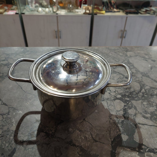 Pentolino Acciaio Inox C/coperchio D.15.5x10h