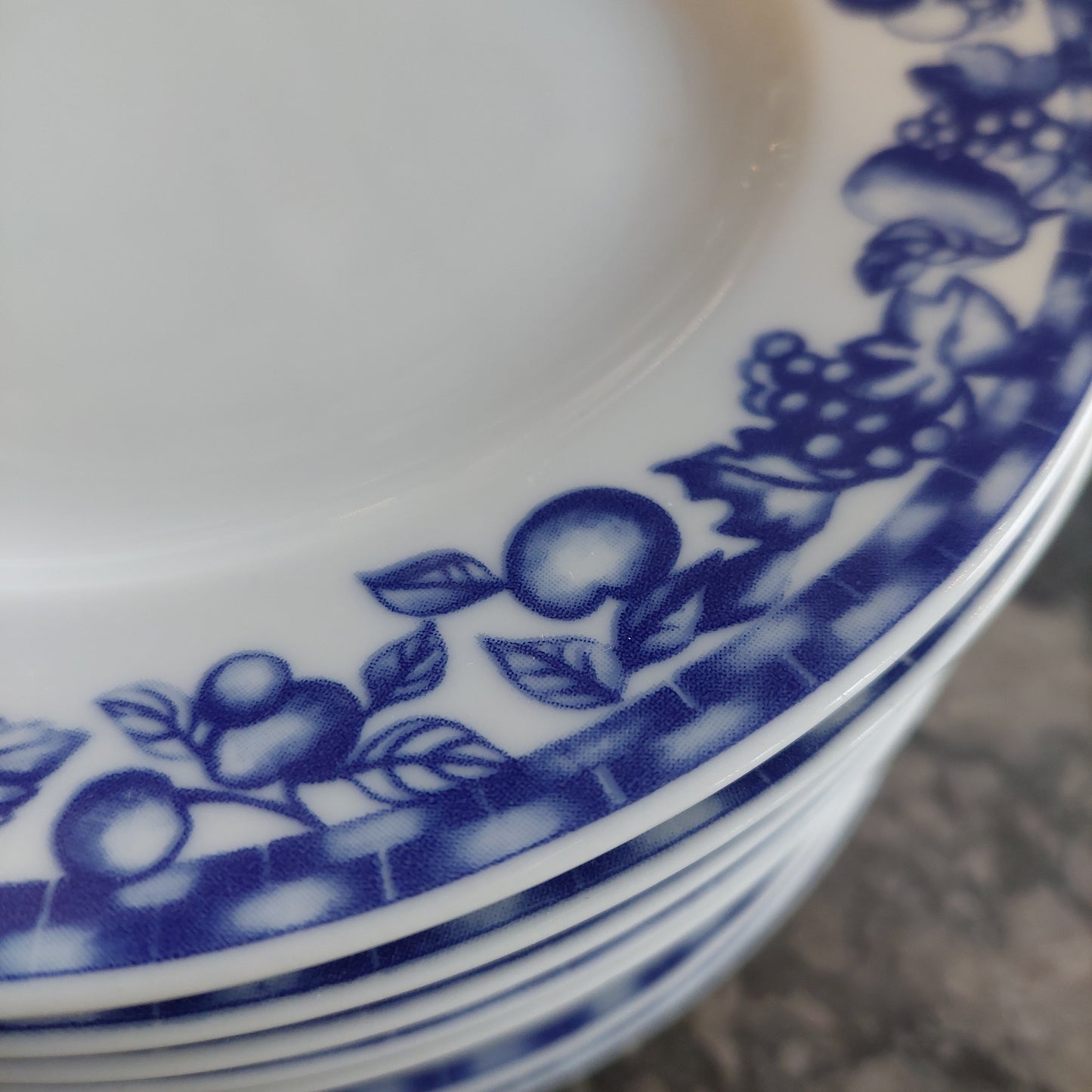 Set/12 Piatti Decoro Frutta Porcellana Wiesen