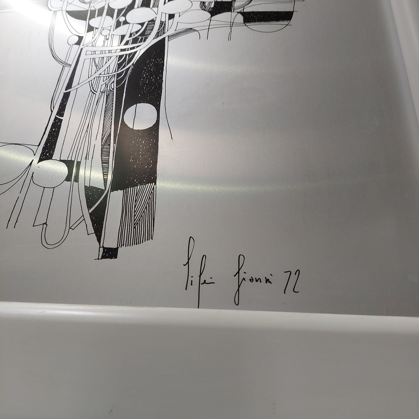 Q/serigrafia Su Lastra  Aluminio Vintage Sandro Angelini 98/99 Cm71x88h