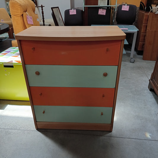 Cassettiera * Verde/arancio 4/c Cm74x40x89h