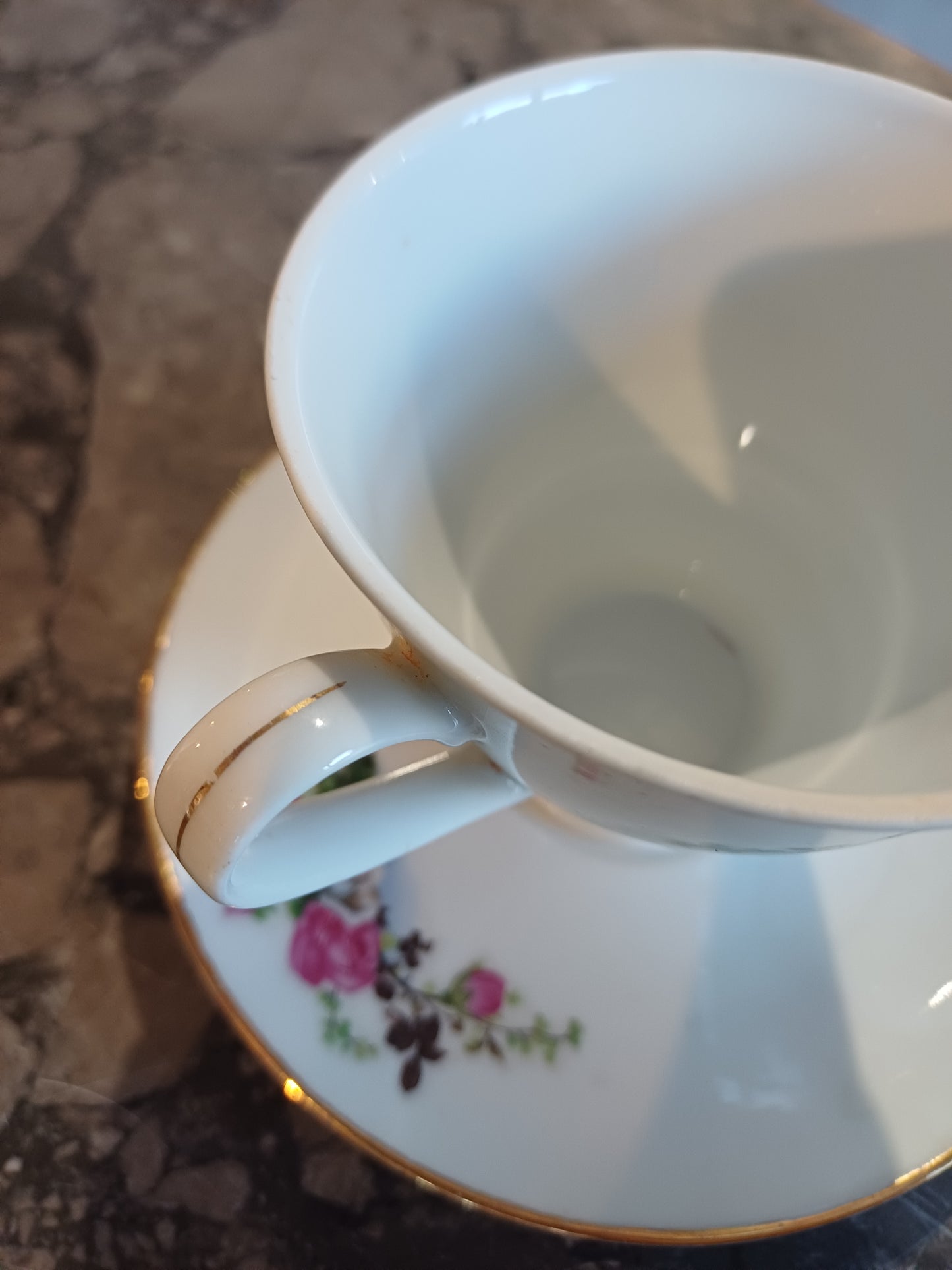 Tazza Da The Con Piattino Porcellana Cinese Swatow