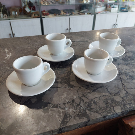 Set/4 Tazzine Caffè Ceramica Bianca "da Bar"