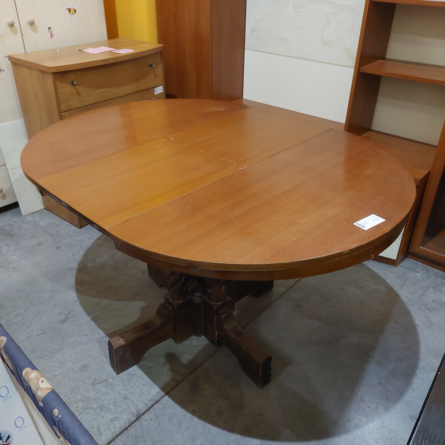 Tavolo Legno Tondo All. D96/136x80h
