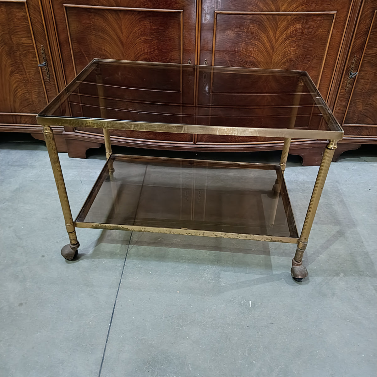 Carrello Ottone C/vetri Cm70x45x49