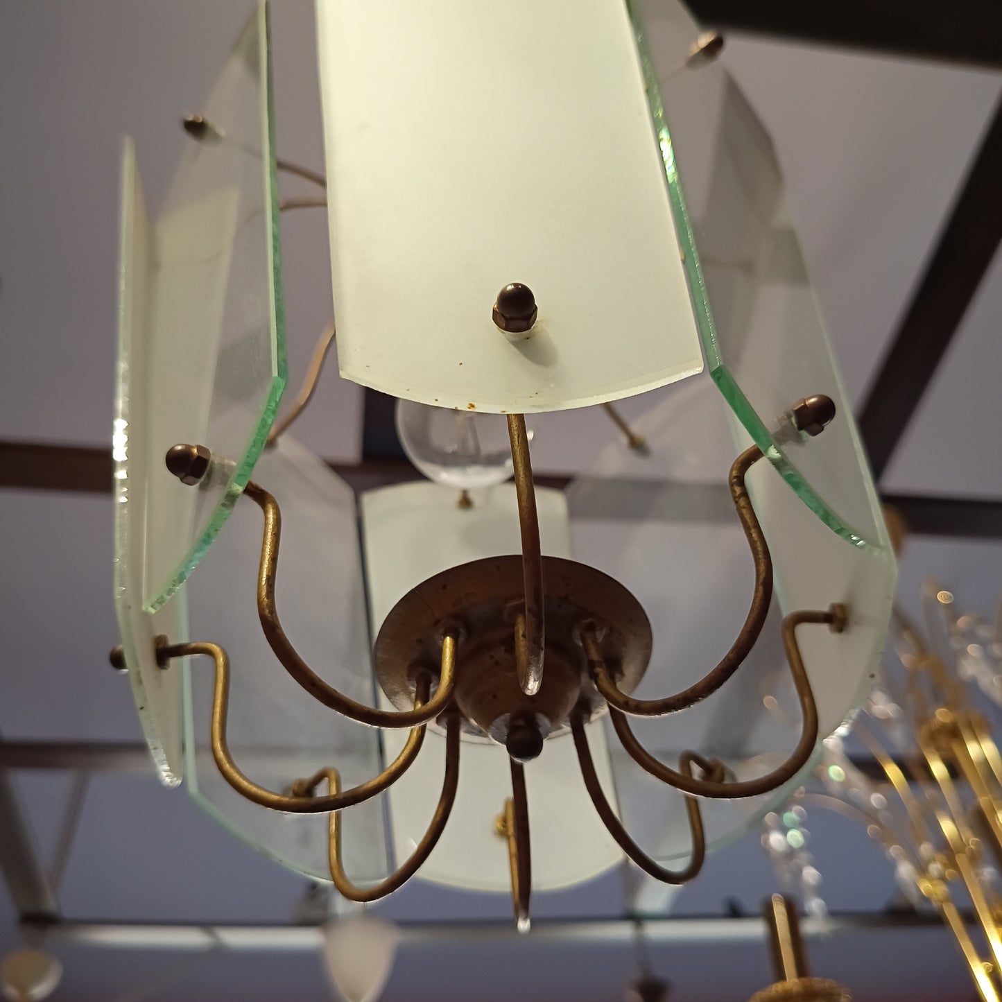 Lampadarietto Vetro Sfaccetttato Anni '30