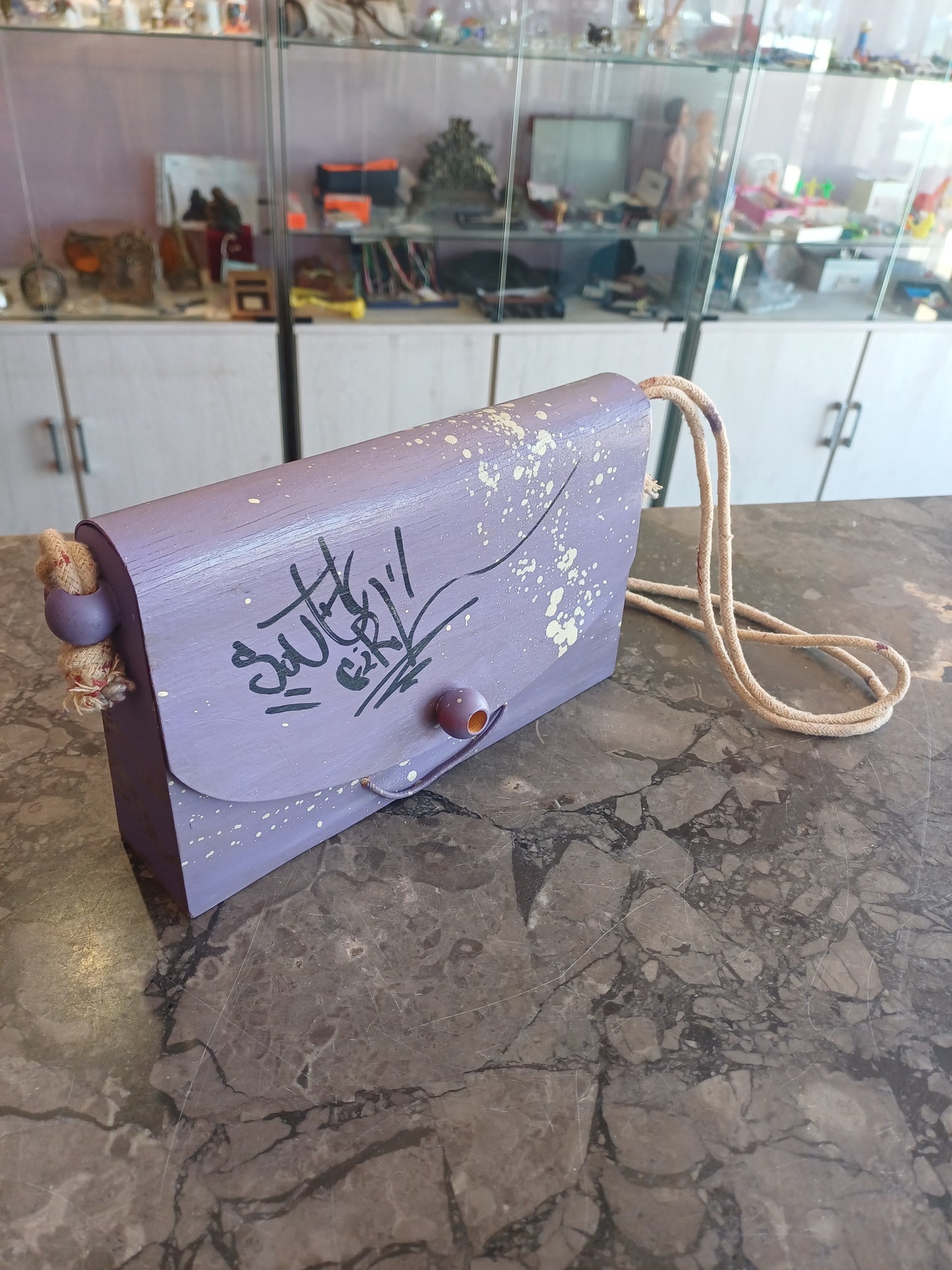 Borsetta* Lilla Foglio Di Legno Graffiti