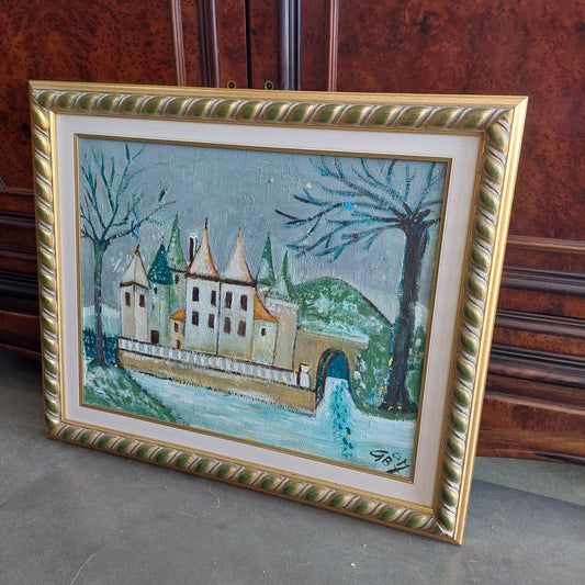 Quadro Paesino Montano Olio* Su Tela Firmato