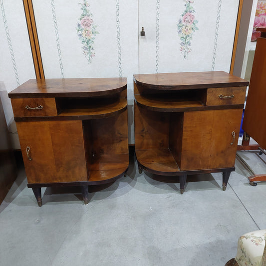 Coppia Comodini Legno St. Decò 1/c 1/s Cm54x31x66h