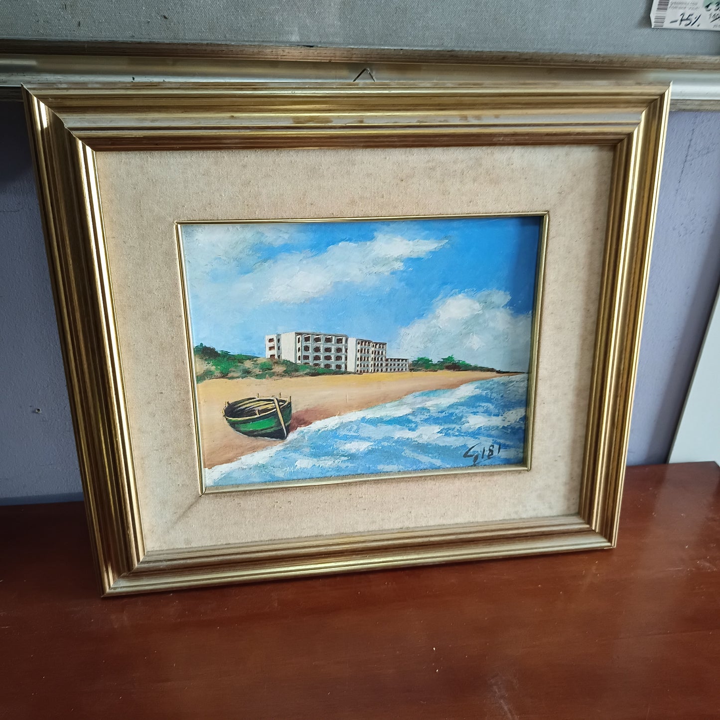 Q/ Spiaggia Con Barchetta Cm48x42