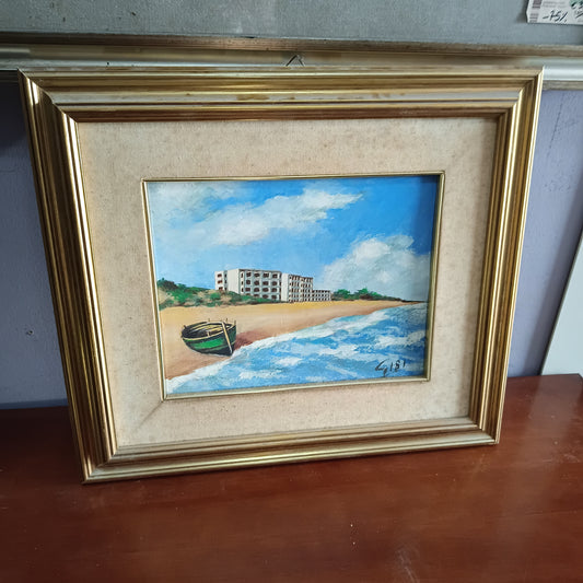 Q/ Spiaggia Con Barchetta Cm48x42
