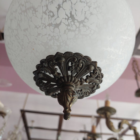 Lampadario Ottone/sfera Vetro 1/l