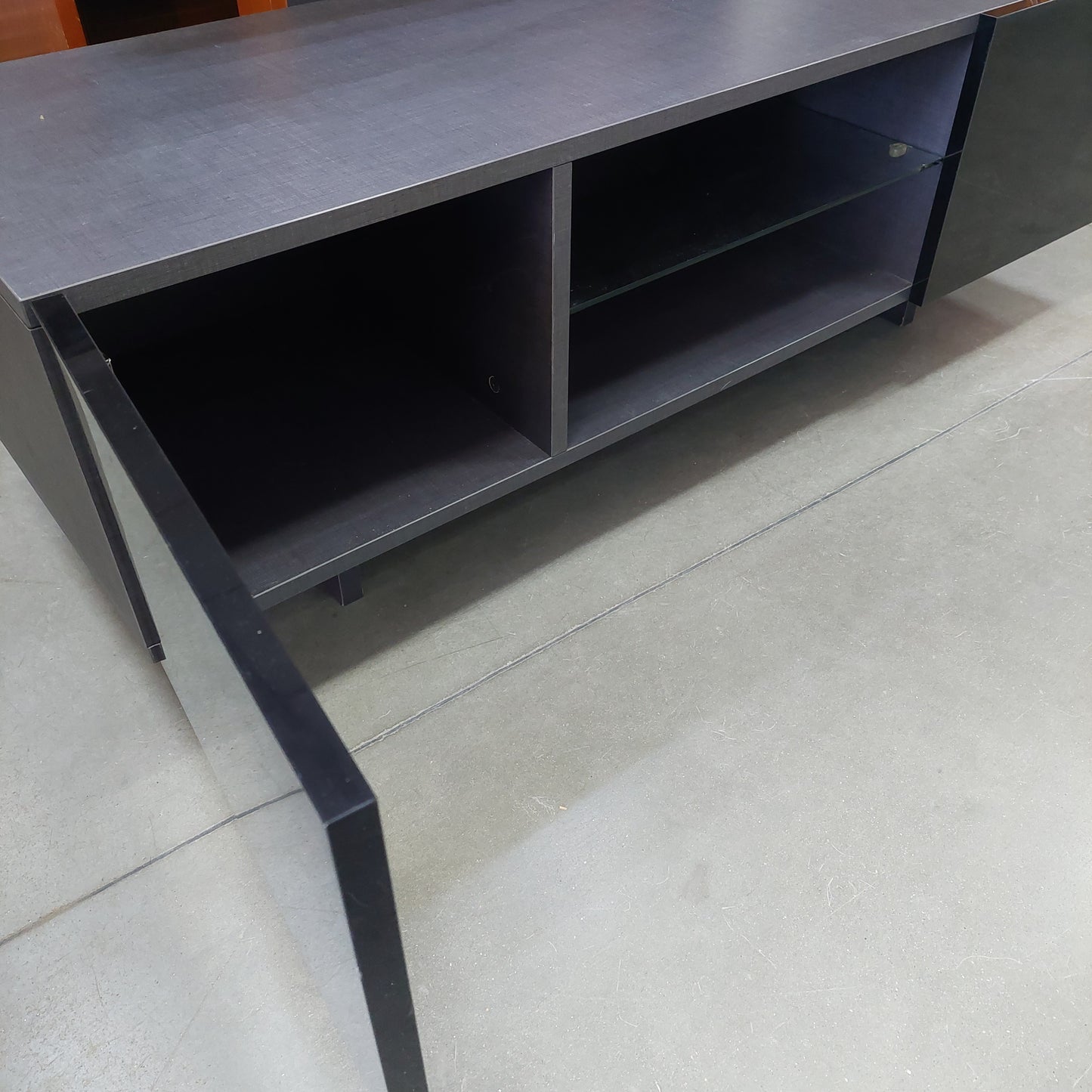 Mobile Porta Tv Grigio E Nero 2/s Cm130x45x46h
