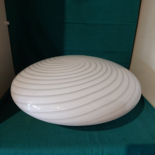 Plafoniera Vetro Di Murano Anni'60 2/luci D36x15h