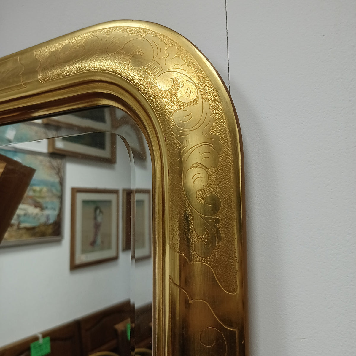 Specchio Legno Foglia Oro Cm66,5x102