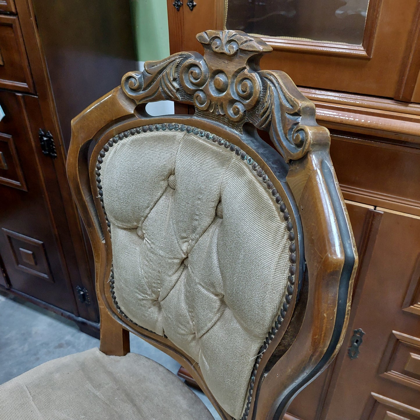 Sedia Legno/imb. Tessuto* Beige