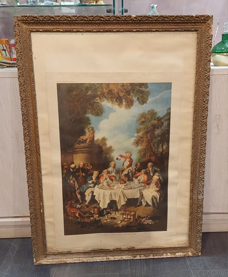 S/ Il Pranzo Al Prosciutto "nicolas Lancret" Cm55x73