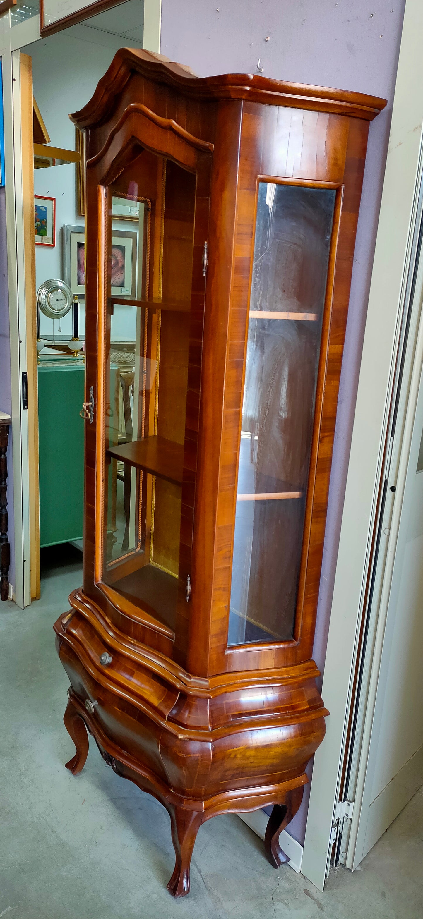 Vetrina Noce 1/a 2/c St. Francese Cm84x38x184h