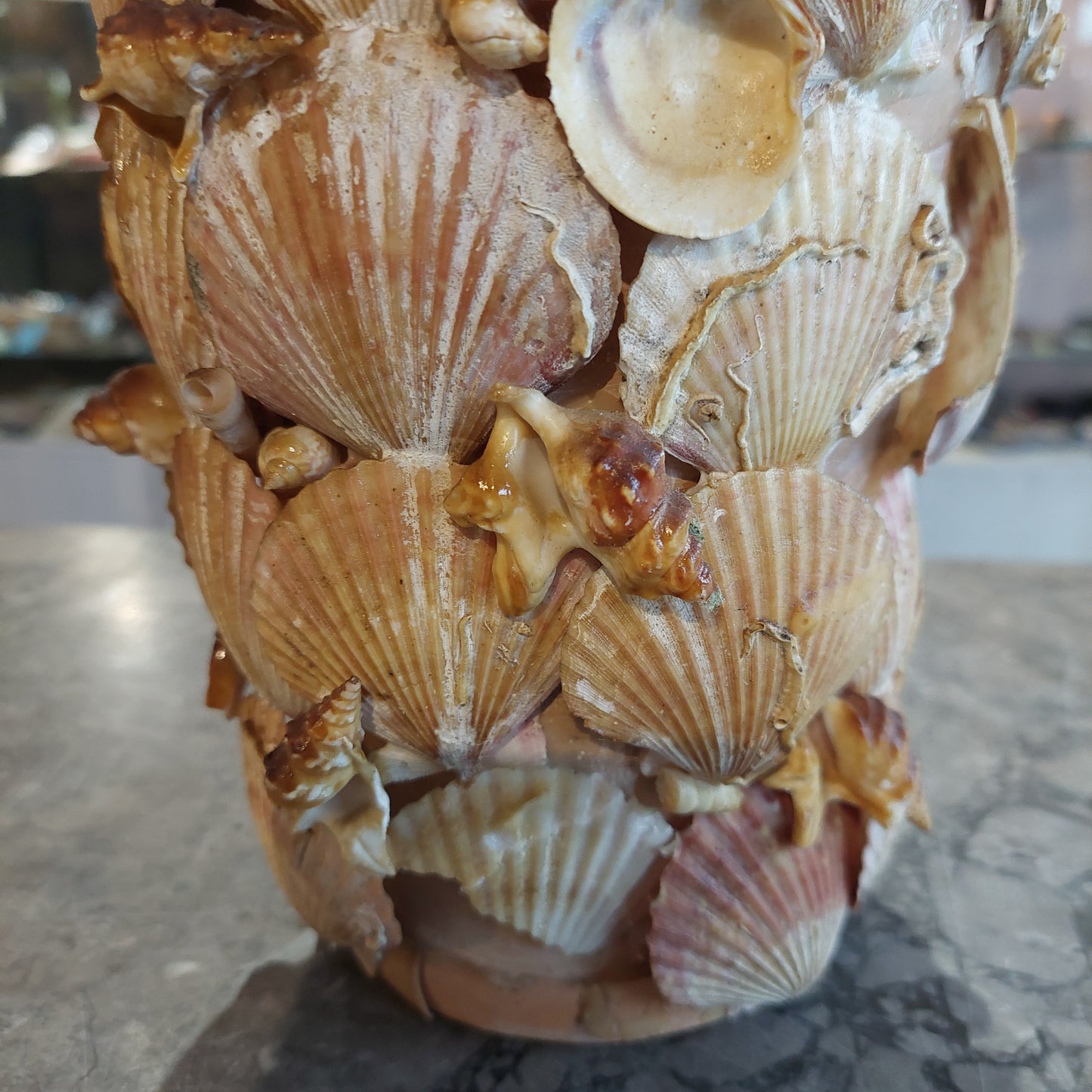 Vaso * Anfora Terracotta Con Conchiglie Souvenir Taormina