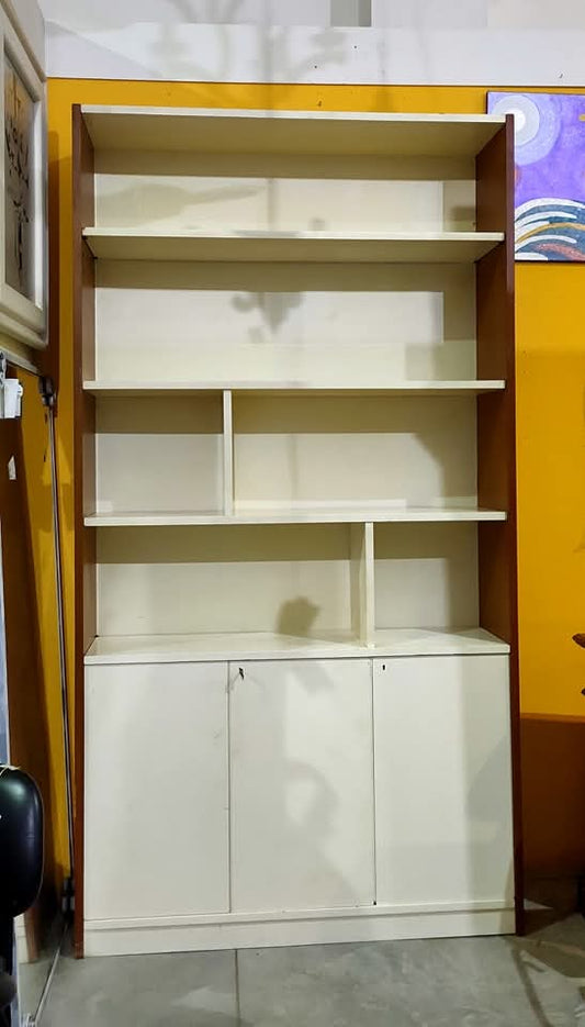Libreria Legno Bicolore 3/sportelli Cm140x36x260h