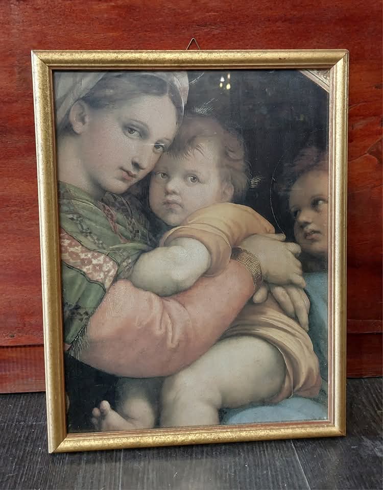 Q/stampa Particolare Madonna Della Seggiola Michelangelo Cm34x43