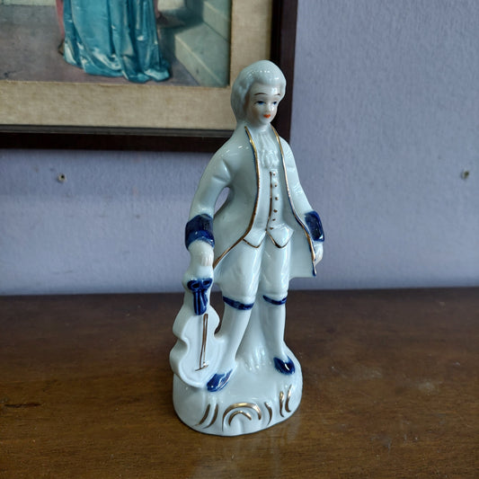 Statutina Damerino Musicista Porcellana Capodimonte