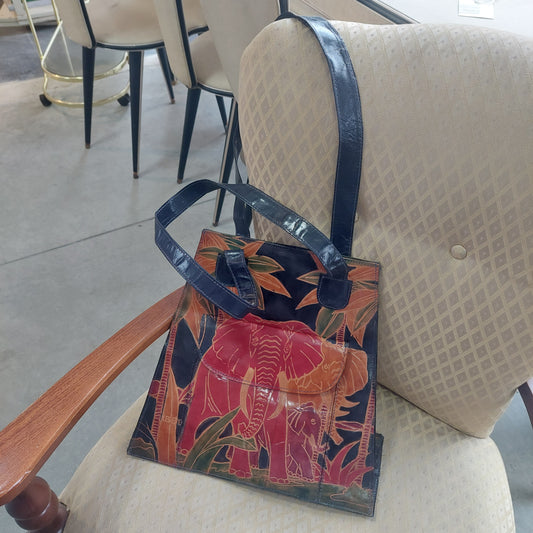Borsa Pelle Variopinta Elefanti Etnica