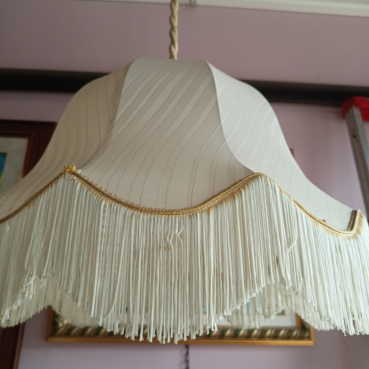 Lampadario A Sospensione Cupola Con Frange 1 Luce