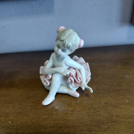 Statuina Ballerina Seduta Porcellana Royal Class