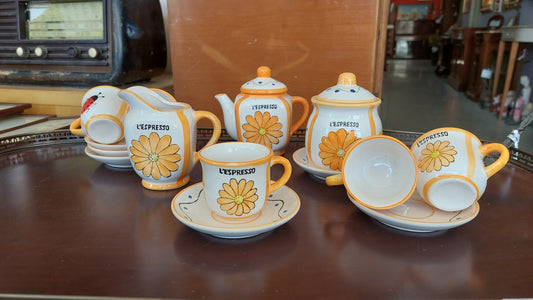 Set/5 Tazzine + 3 Pz Caffè Ceramica Dipinta