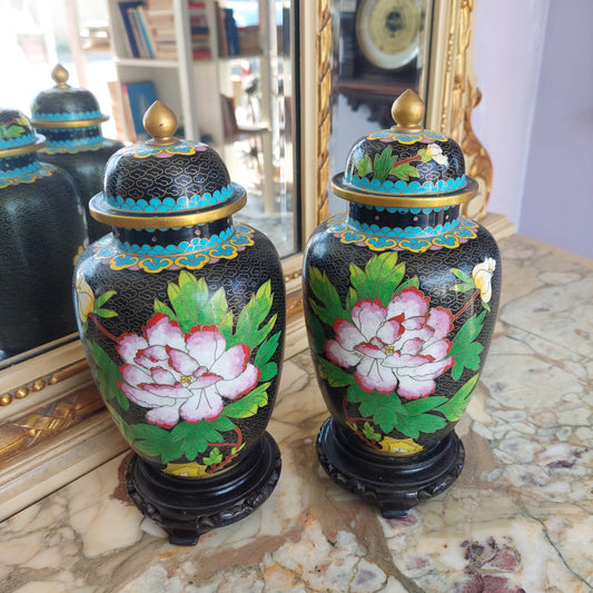 Coppia Potiche Cinesi Cloisonne