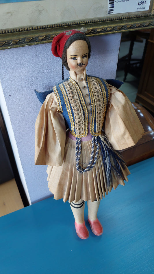 Bambola Tradizionale Greca Vintage H36