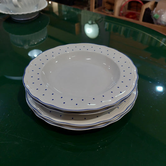 Set/2 Piatti Fondi+2 Piatti Piani Porc Richard Ginori Vintage