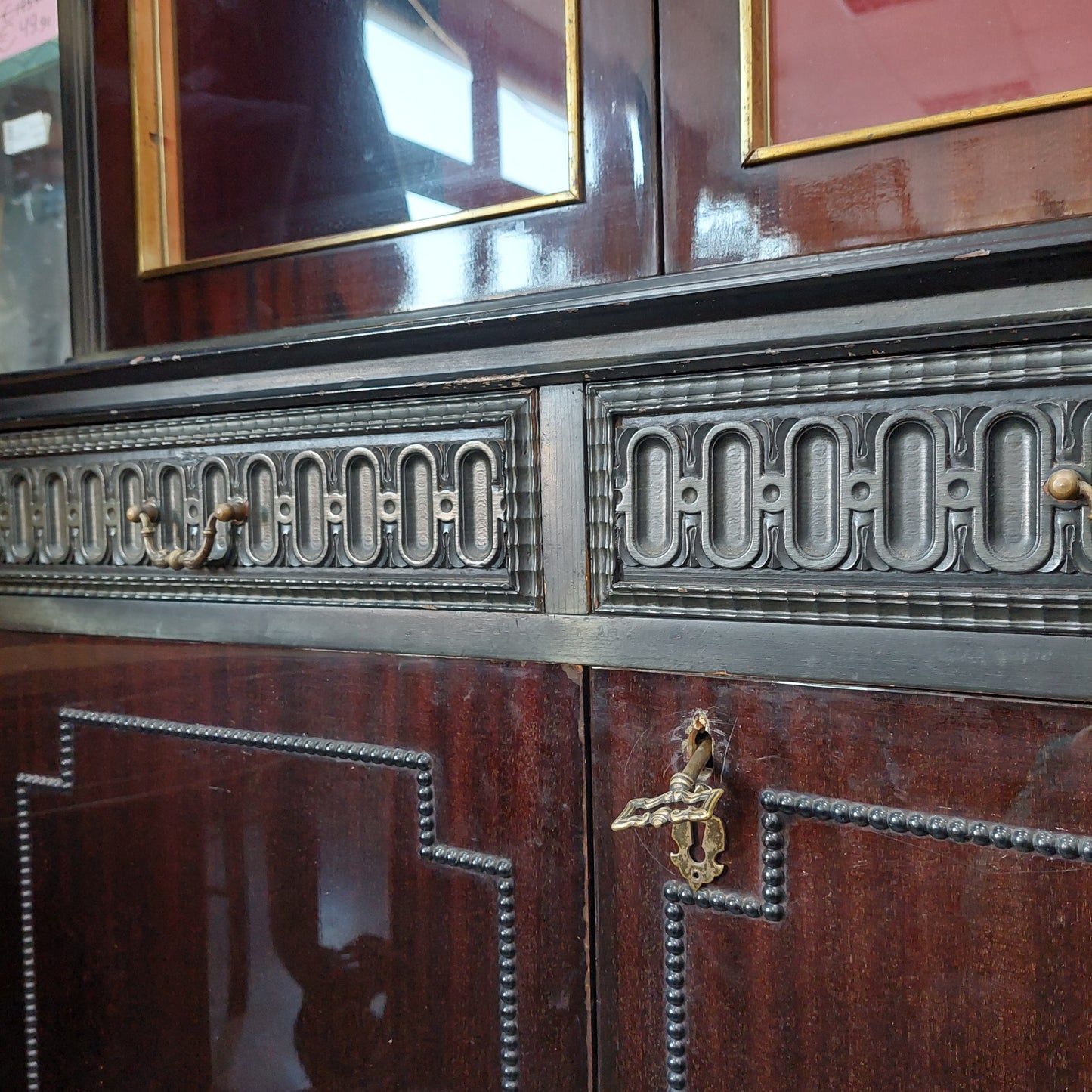 Vetrina * Legno Nero Anni 70 2/a 2/c 2/s Cm91x49x215h